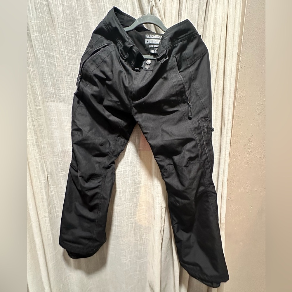 Women’s Sledneck’s Snowmobile Snow Pants Size Medium Black